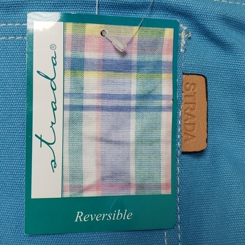 Strada Reversible Canvas Tote NWT Blue or Madra - Picture 3 of 14